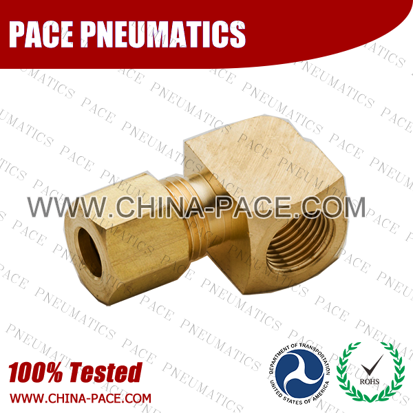 Barstock 90 Degree Female Elbow Compression fittings, Brass connectors, Brass Pipe Joint Fittings, Pneumatic Fittings, Air Fittings